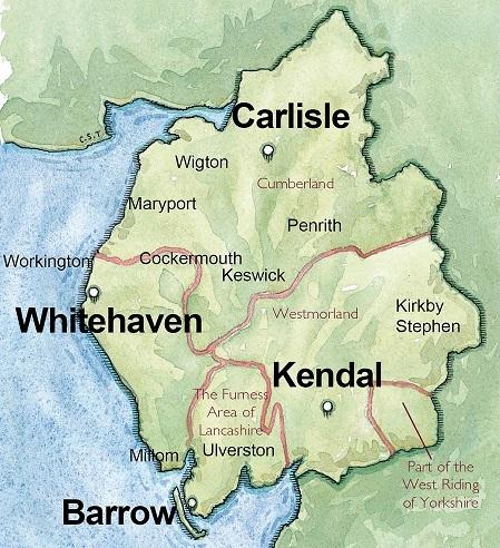 Cumbria Archive Centres map