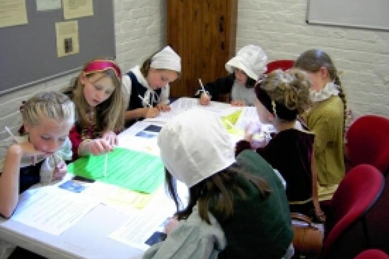 Schoolchildren in costume